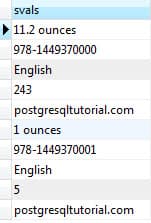 postgresql hstore svals
